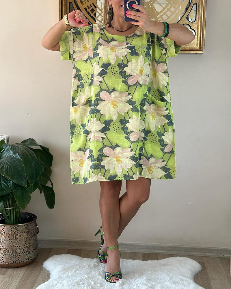 Kuscheliges | Rundhals Blumenkleid für dich