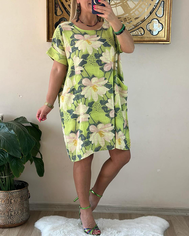 Kuscheliges | Rundhals Blumenkleid für dich