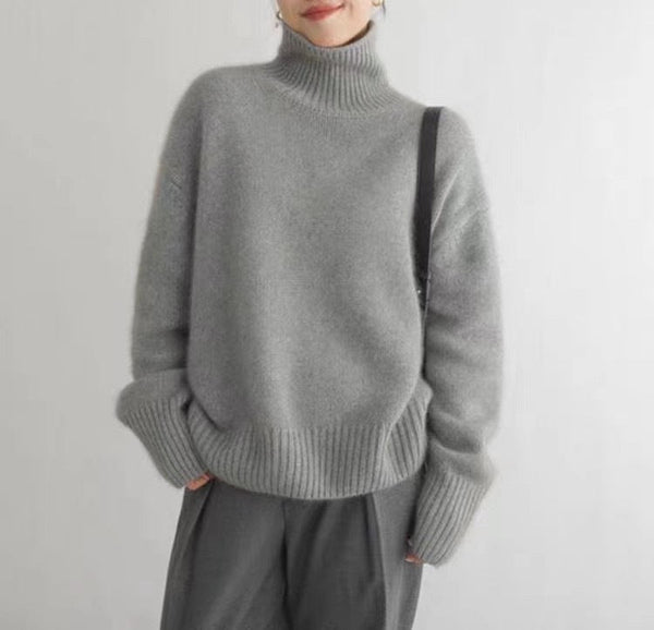Tanya - Klassische und luxuriöse Wollpullover mit hohem Kragen