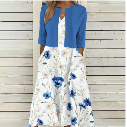 Solveig - Grünes Midikleid mit Seitentaschen
