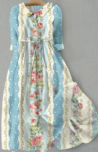 Hildegard - Vintage Floral Art Print Kleid