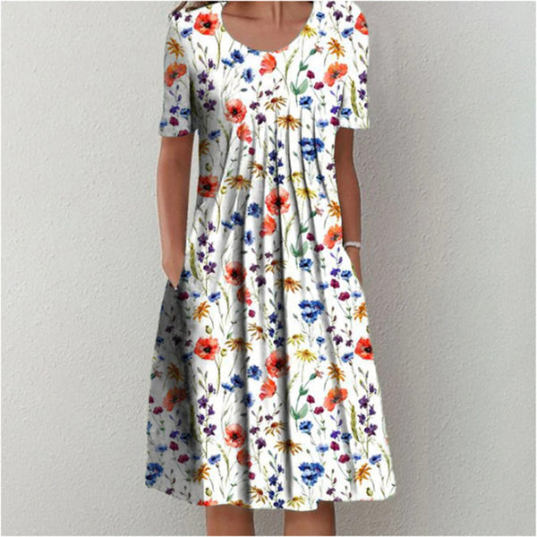Elegante und Bequeme Blumenmuster Kleid für Damen