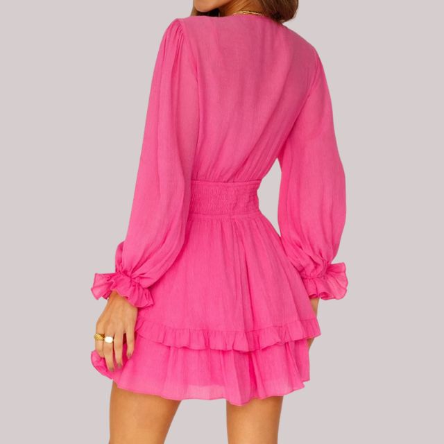 Bequemes | Wickelkleid mit Rüschen und Taillenban für dich