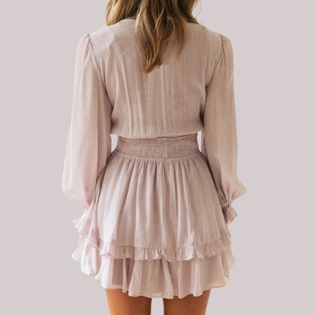 Bequemes | Wickelkleid mit Rüschen und Taillenban für dich