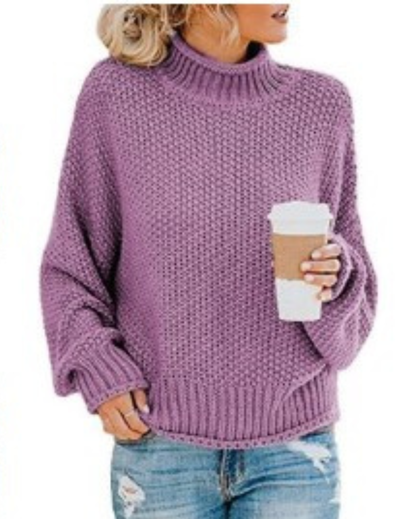 Anni - Unifarbener langärmeliger Pullover