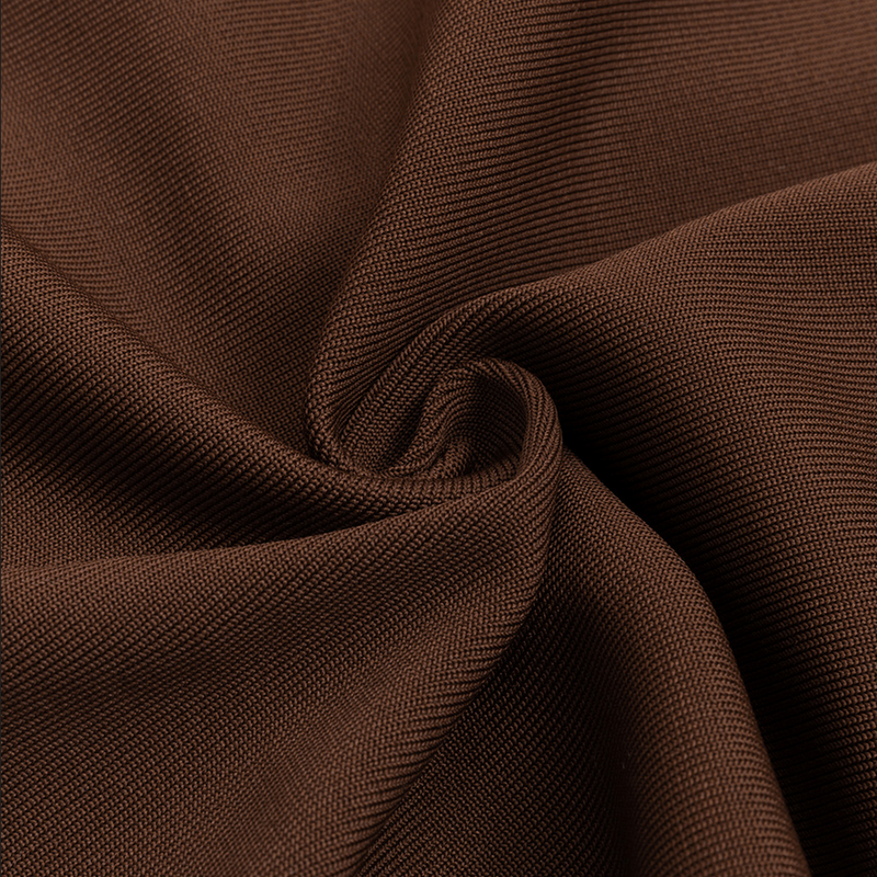 Rückenfreies Midikleid im Bandage-Stil | Braun