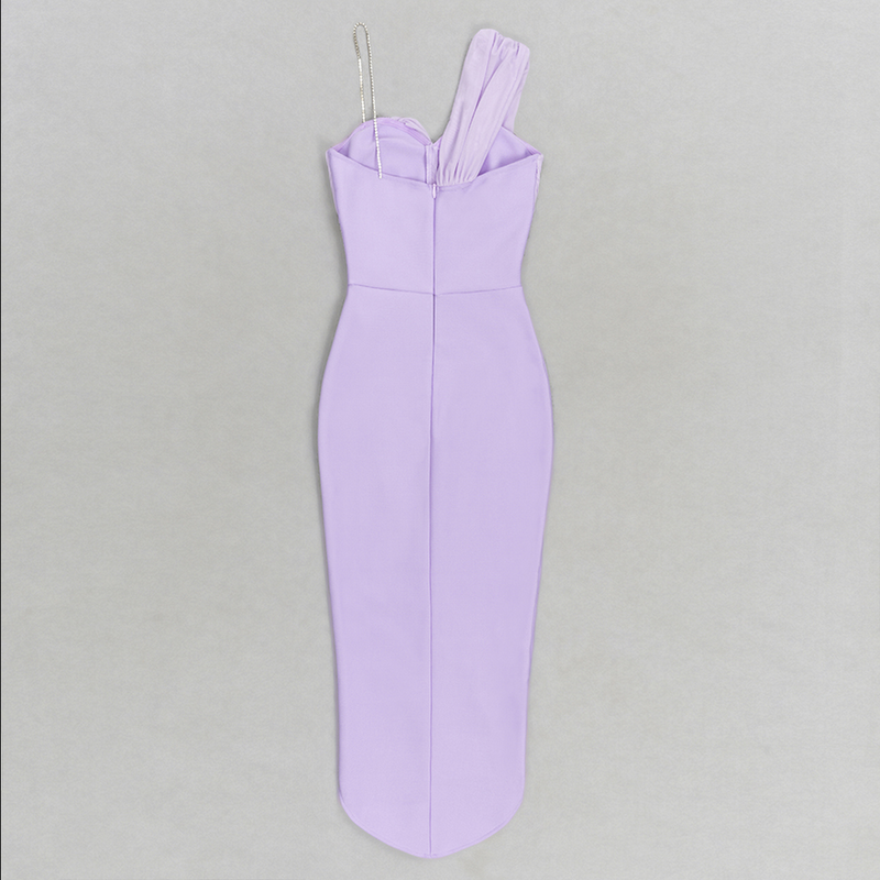 Asymmetrisches Bandage-Midikleid mit Schwalbenschwanz | Lila