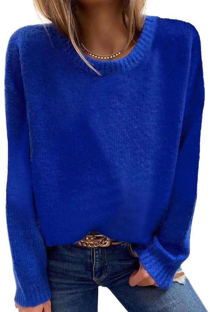 Ezra – Langarmpullover mit Rundhalsausschnitt