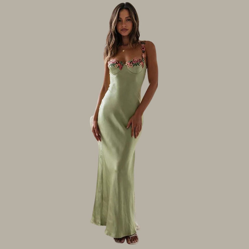 Elegantes Satin Kleid für Gartenpartys