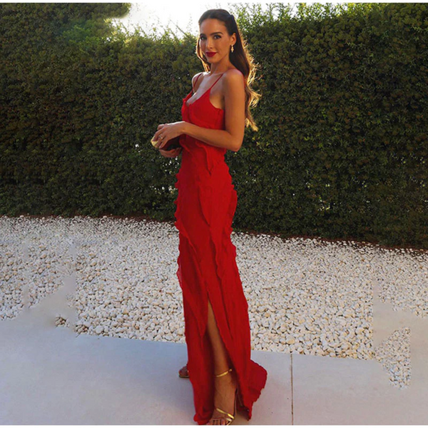 Elegantes Maxi Kleid Mit Ruffles Für Dich