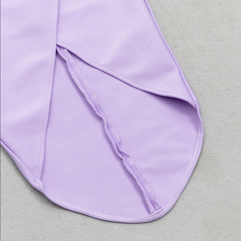 Asymmetrisches Bandage-Midikleid mit Schwalbenschwanz | Lila