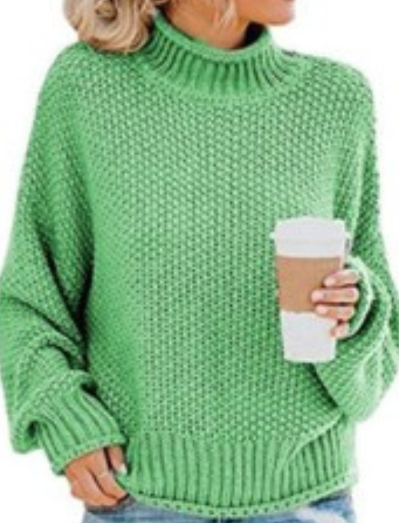 Anni - Unifarbener langärmeliger Pullover