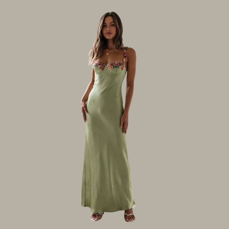 Elegantes Satin Kleid für Gartenpartys