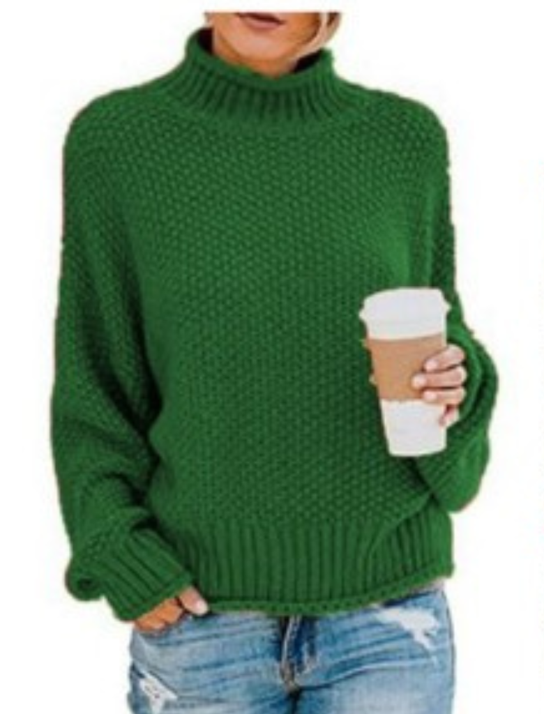 Anni - Unifarbener langärmeliger Pullover