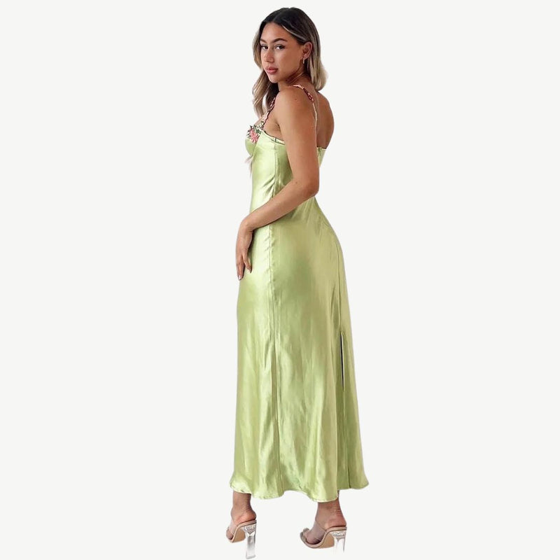 Elegantes Satin Kleid für Gartenpartys