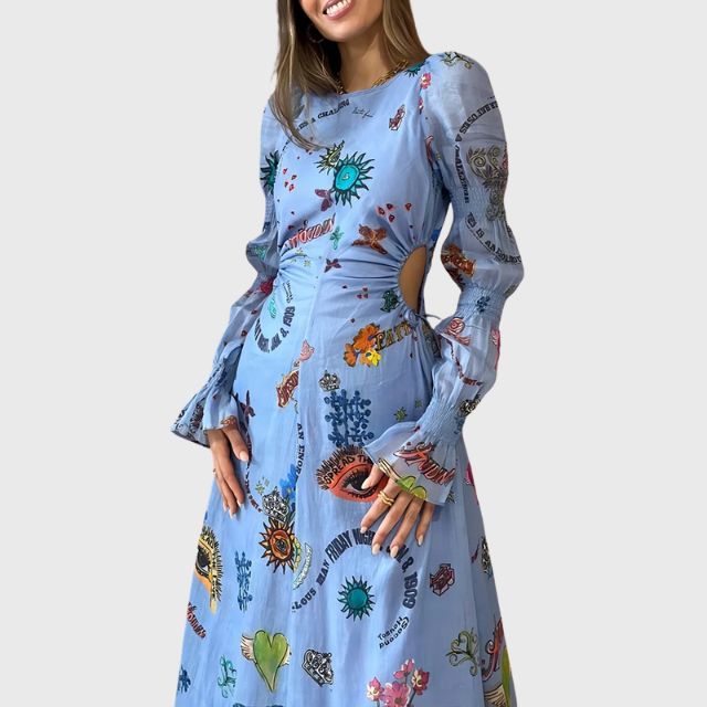 Elegantes Maxikleid mit langen Ärmeln