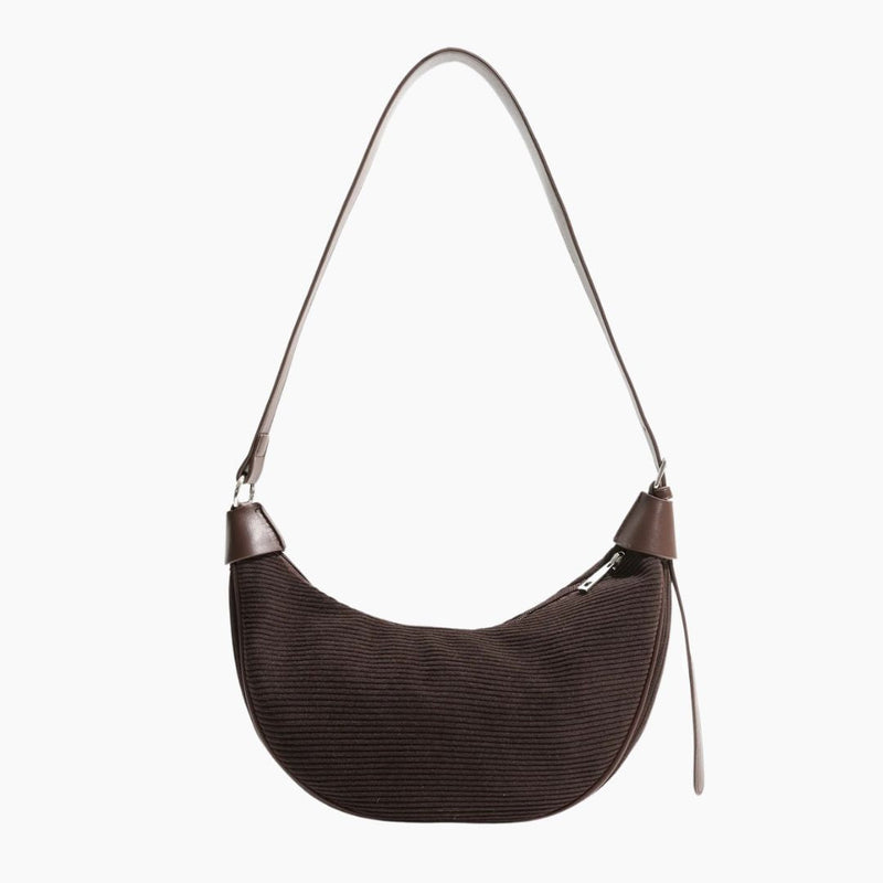 Cord Schultertasche mit Verstellbarem Trageriemen und Reißverschluss