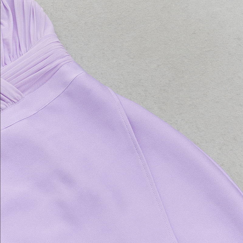 Asymmetrisches Bandage-Midikleid mit Schwalbenschwanz | Lila
