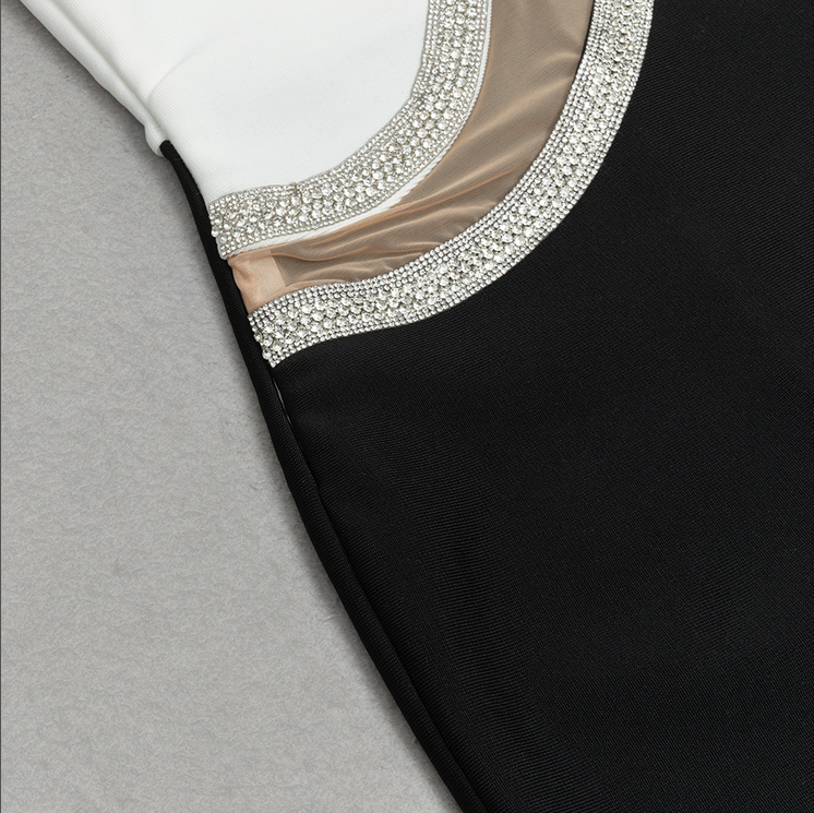 Asymmetrisches Midikleid mit Strass-Akzent | Mehrfarbig