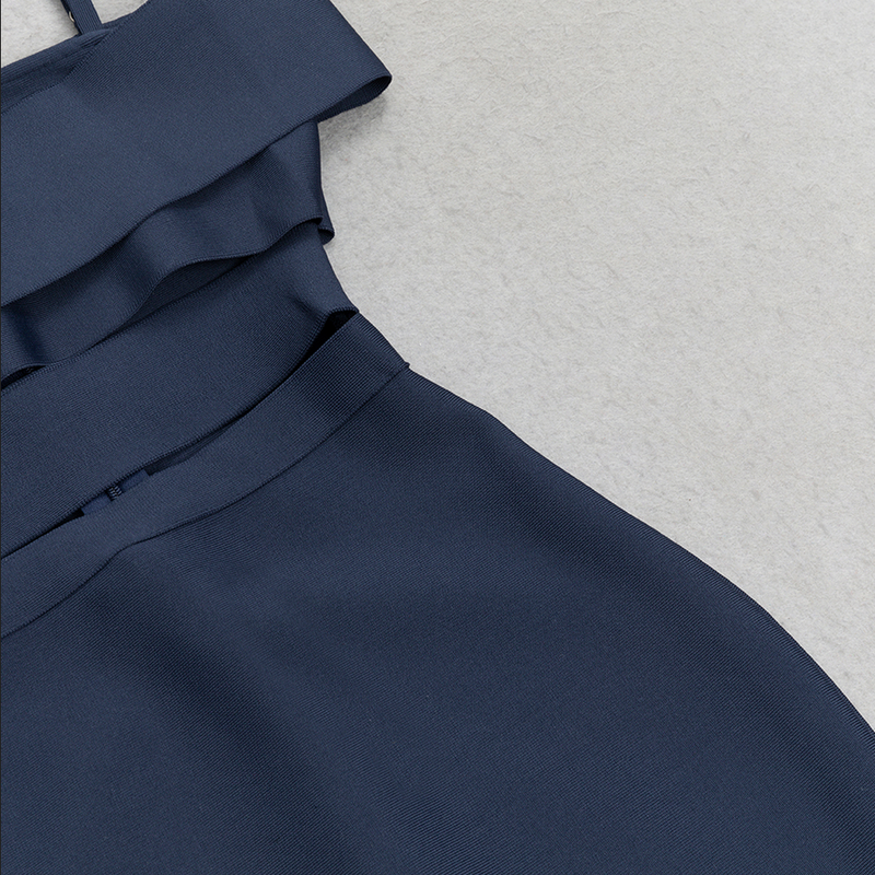 Schulterfreies Bandage-Midikleid | Blau