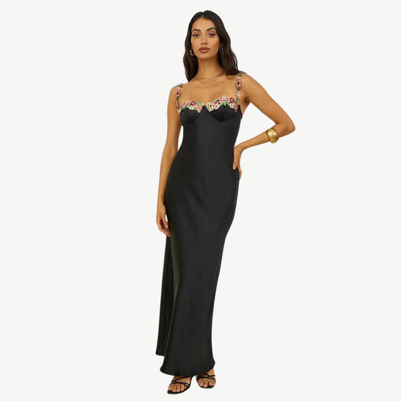 Elegantes Satin Kleid für Gartenpartys