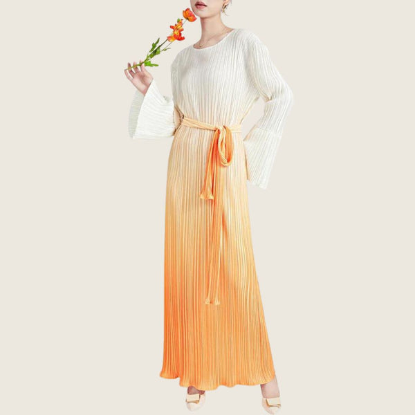 Elegantes Plissiertes Kleid mit Farbverlauf