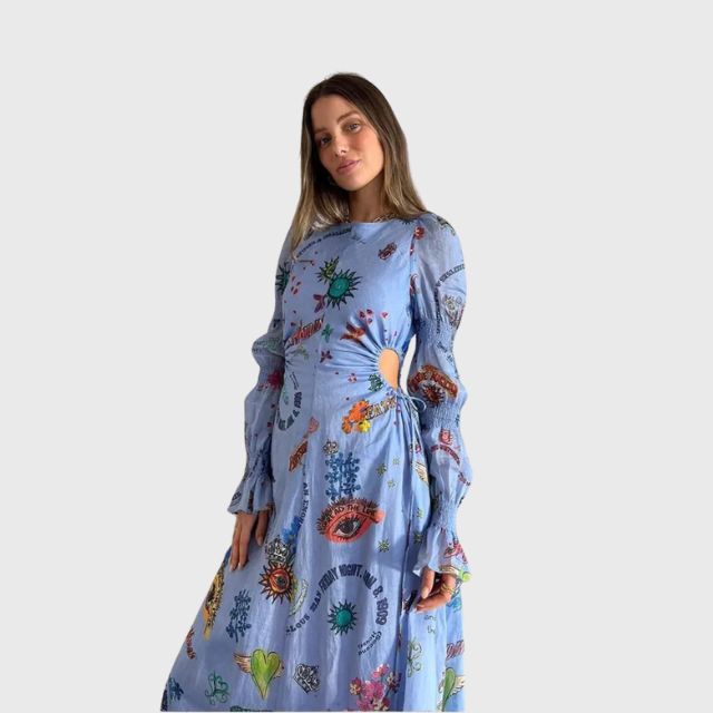 Elegantes Maxikleid mit langen Ärmeln