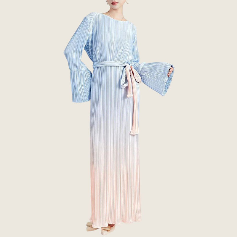 Elegantes Plissiertes Kleid mit Farbverlauf