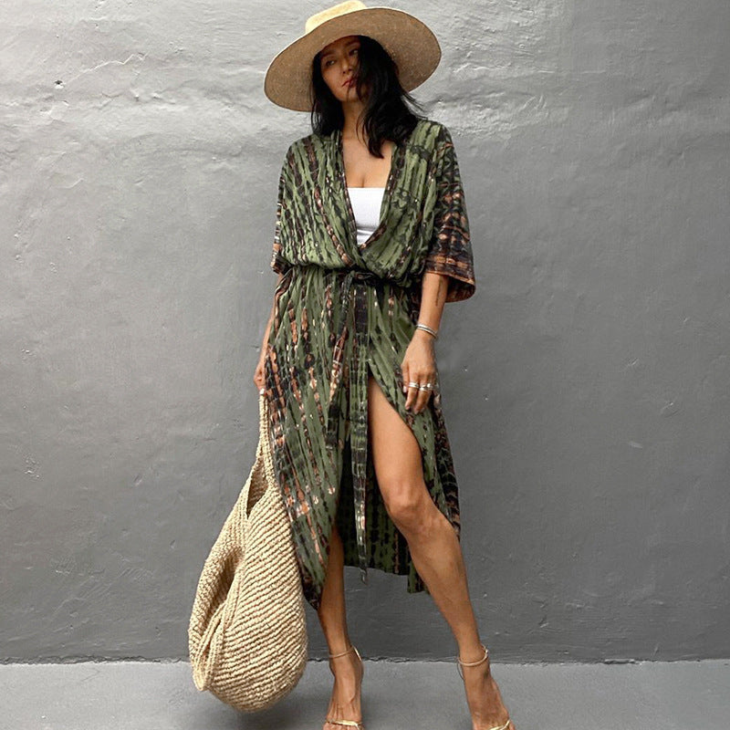 Elegantes | Glamouröse Sonnenschutz Resort Strandkleid Cover Up für dich