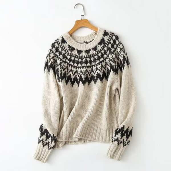 Tove – Geometrischer Jacquard-Pullover für einzigartigen Stil