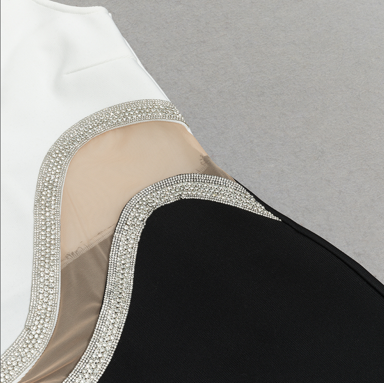 Asymmetrisches Midikleid mit Strass-Akzent | Mehrfarbig
