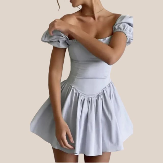 Eleganter Heidi -Schnür-Corsagen-Romper mit Puffärmeln