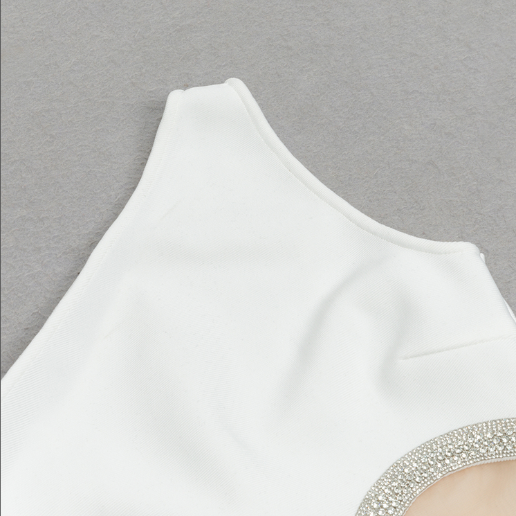 Asymmetrisches Midikleid mit Strass-Akzent | Mehrfarbig