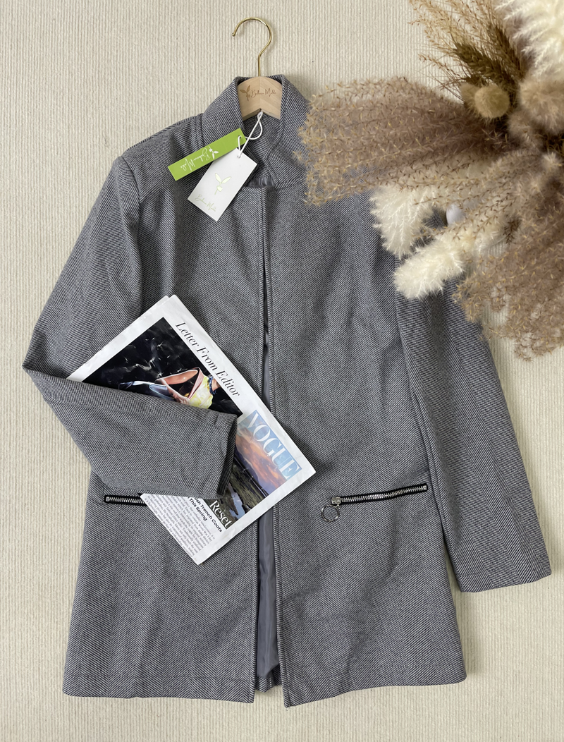 Elegante graue Jacke für warme Tage