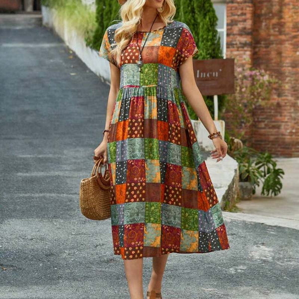 Elegantes Kleid | Luftiges Strandkleid mit Color Block Print für dich
