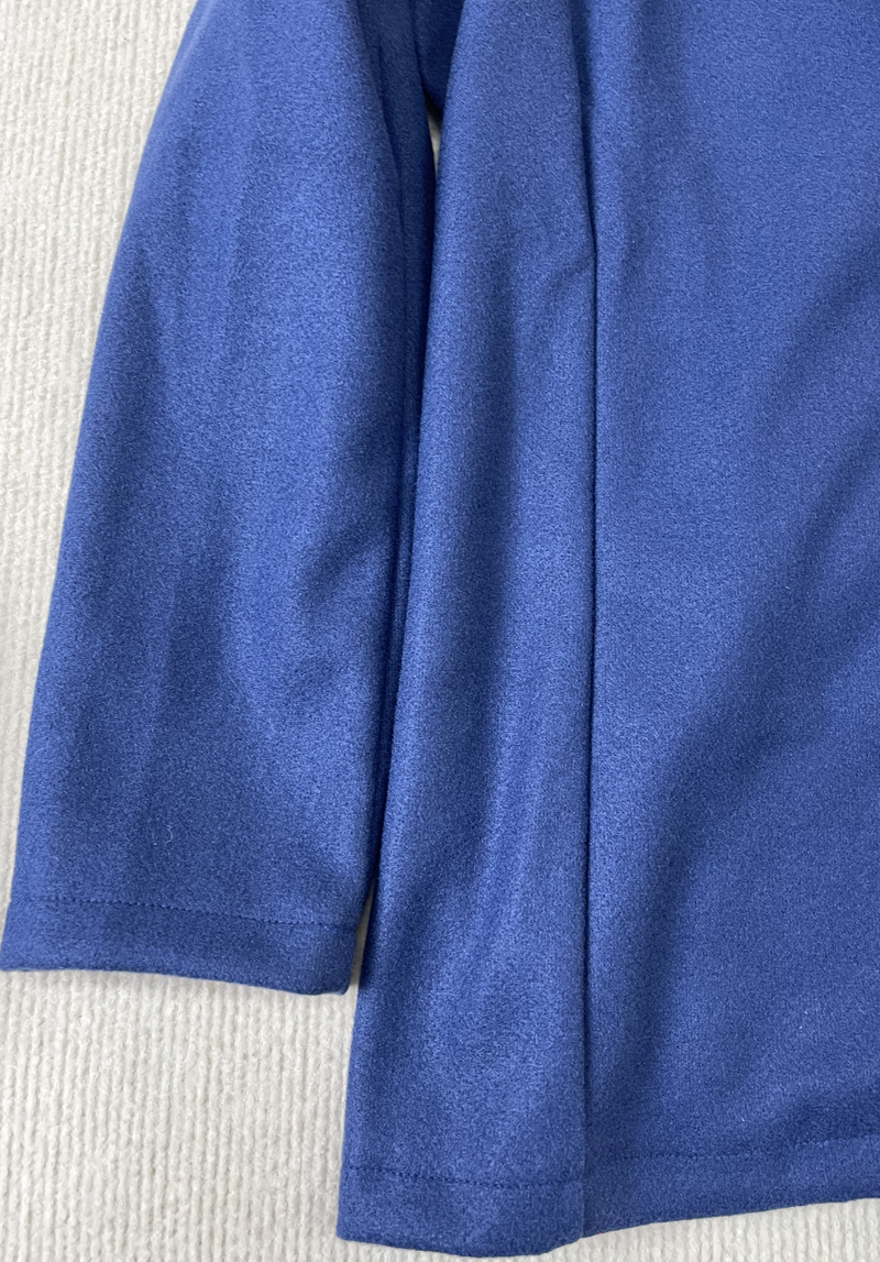 Sabine - Marineblaue monochrome langärmelige Oberbekleidung