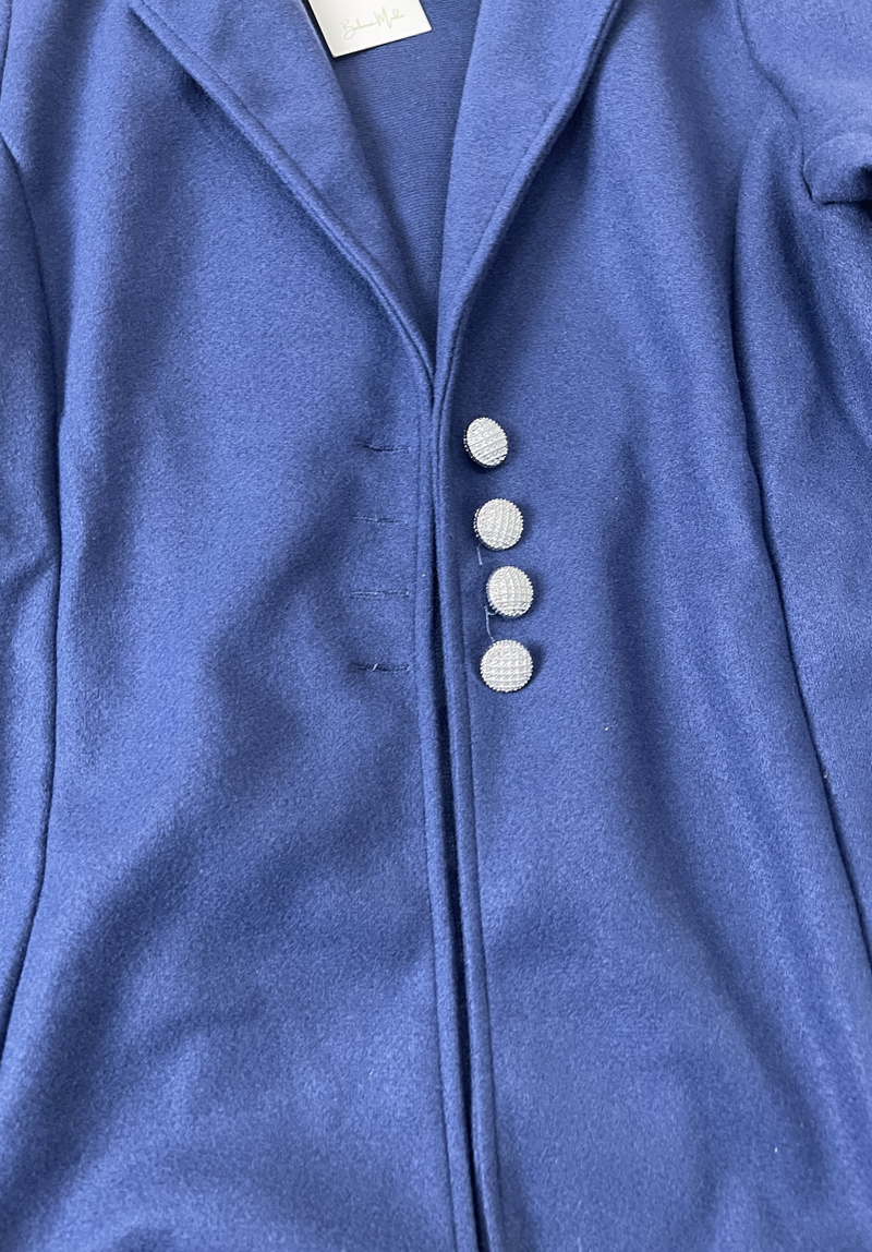 Sabine - Marineblaue monochrome langärmelige Oberbekleidung