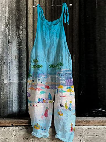 Tuva - Damen-Retro-Overall mit Mandala-Print, locker und lässig