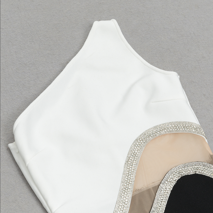 Asymmetrisches Midikleid mit Strass-Akzent | Mehrfarbig