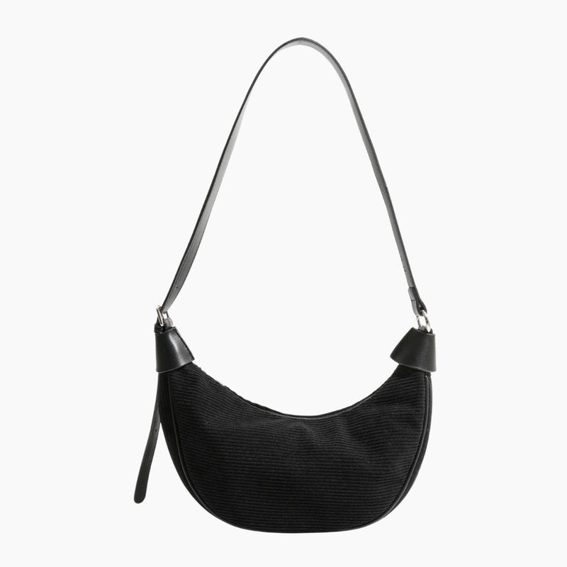Cord Schultertasche mit Verstellbarem Trageriemen und Reißverschluss