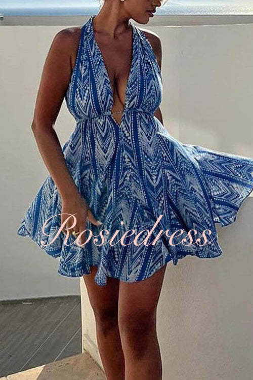 Schönes Bedrucktes Kleid für den Urlaub