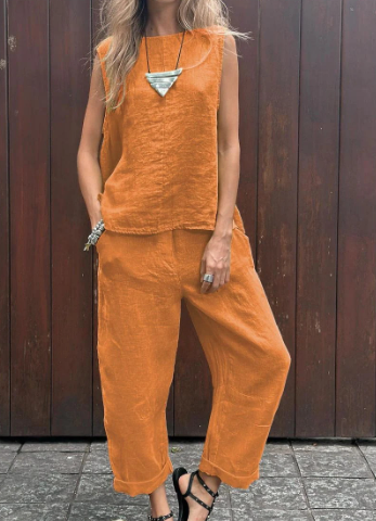 Raisa - Tanktops und Hosen für Frauen -Baumwoll-Anzug