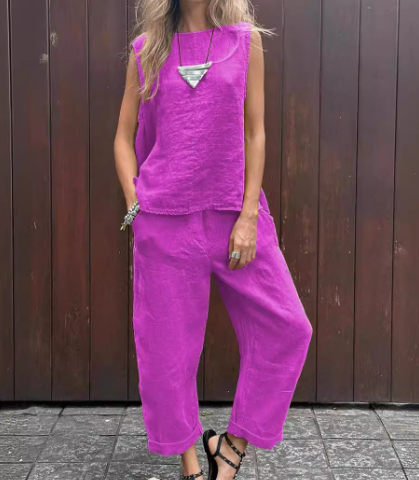 Raisa - Tanktops und Hosen für Frauen -Baumwoll-Anzug