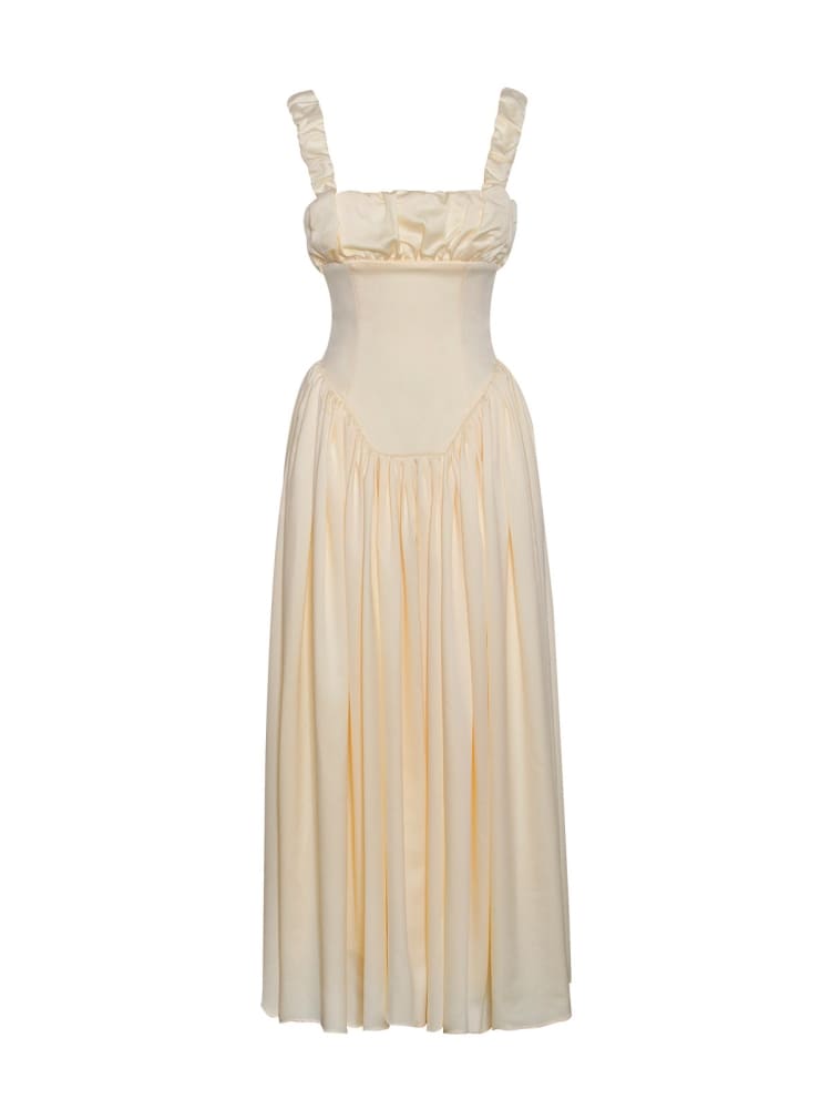 Elegantes Satin Korsett Maxikleid für besondere Anlässe