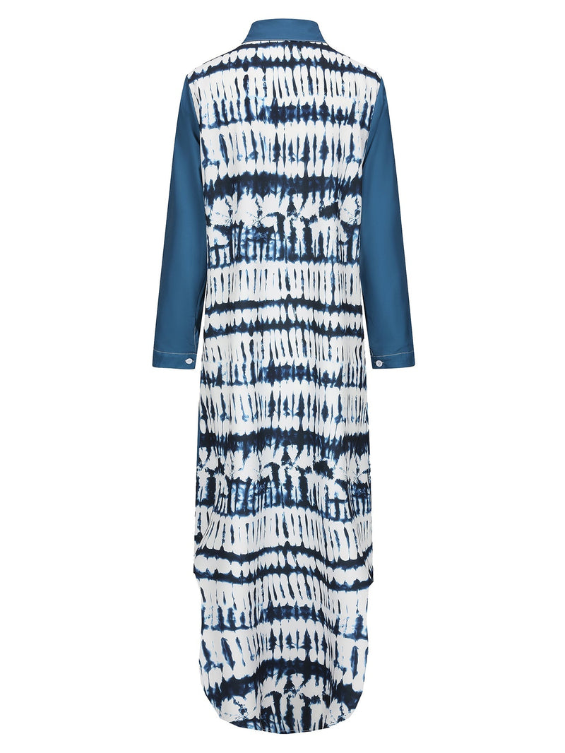 Kuscheliges | Kleid mit Kragen und langen Ärmeln in Blau für dich