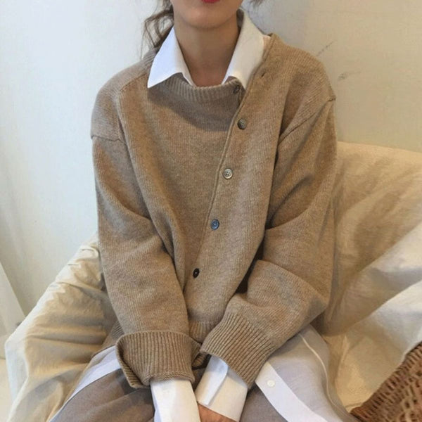 Elegante asymmetrische Strickjacke für Stil und Komfort