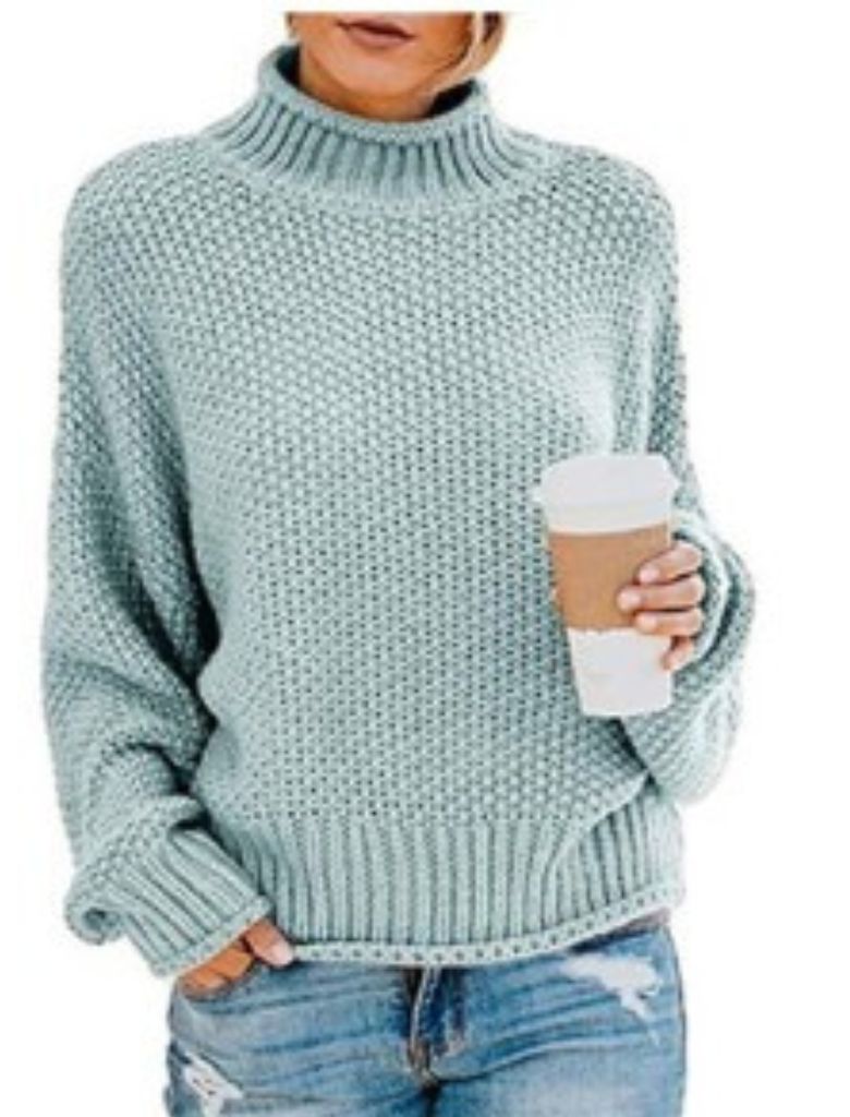 Anni - Unifarbener langärmeliger Pullover
