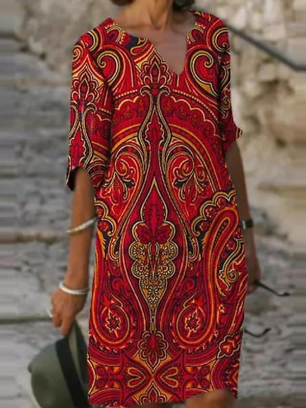 Friede - Elegantes Midikleid in Multicolor