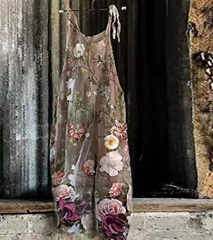 Tuva - Damen-Retro-Overall mit Mandala-Print, locker und lässig