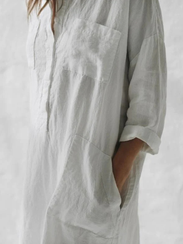 Helmi – Einfarbiges Hemdkleid